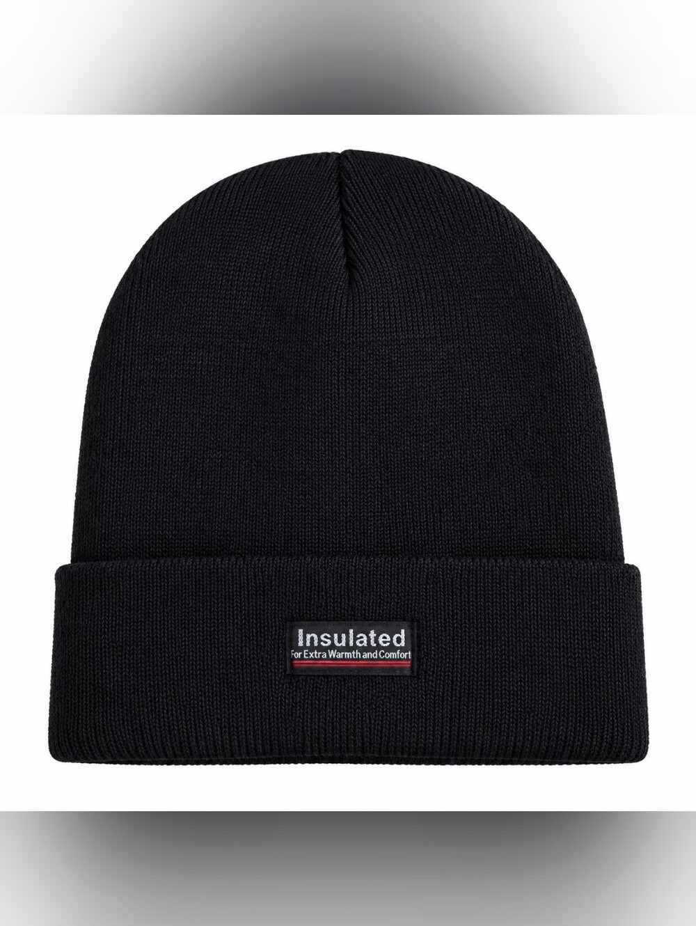 Men’s Fleece Lined Winter Beanie Hat Insulated Warm Knit Cap Black